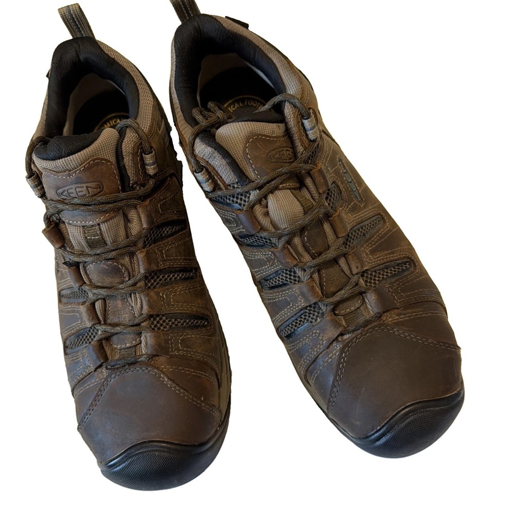 KEEN Utility Low Steel Toe Work Shoe Men's 13 D  1023236 Brown Leather 1833